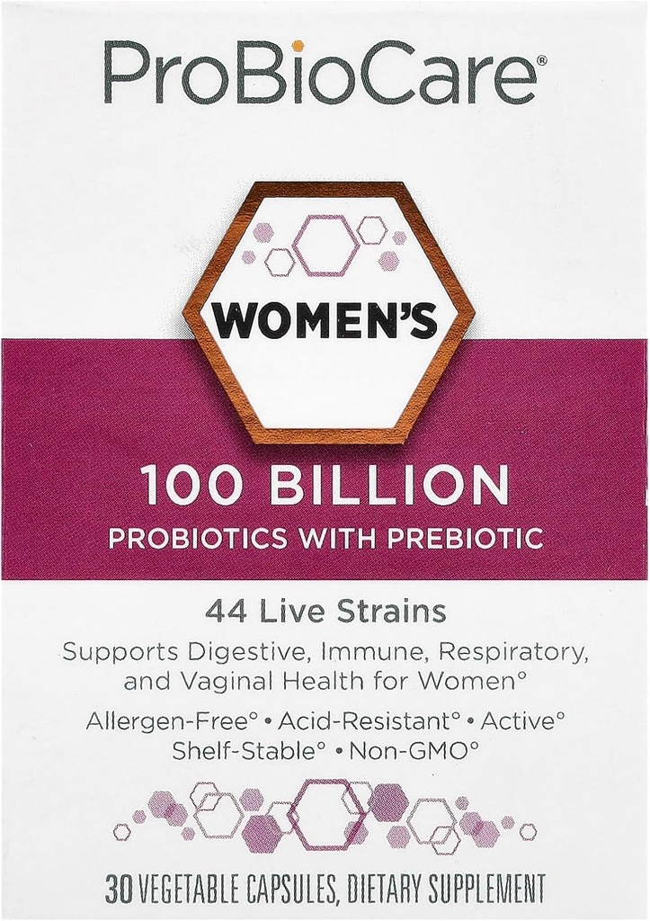 ProBioCareProbiotic pro ženy 100 miliard CFU, podporuje trávicí, imunitní a Gut zdraví podporuje zdravé microbiome bilance a výživné absorpce (30 Zeleninové kapsle)