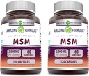Amazing Applicas MSM (Methylsulfonylmethan) Dodatek 124; 2000 Mg Per Serving Application 124; Kapsle 124; Non-GMO Creditor 124; Gluten Free Application 124; Made in USA (2 balení, 120 Počet)