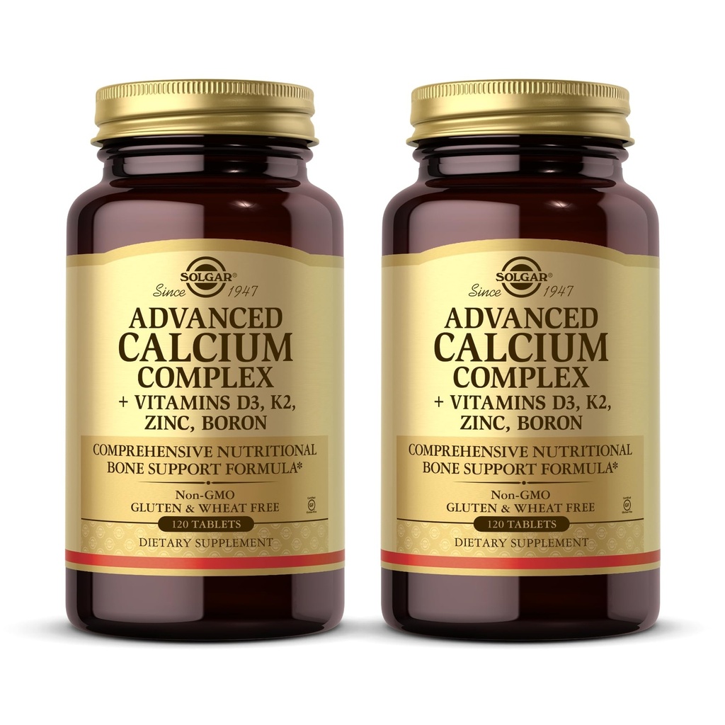 Solgar Advanced Calcium Complex - 120 tablet, balení po 2 tabletách - se zinkem, boronem, vitaminy D3 & K2 - Non- GMO, gluten zdarma, mléčné výrobky zdarma - 60 Celkem služby