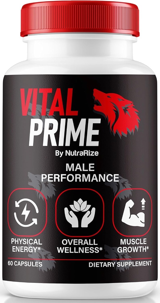 NutraRize Oficiální Vital Prime kapsle pro muže, podporuje důvěru a výkon, Všechny přírodní mužský vzorec pro celkové zdraví a well- bytí, VitalPrime komplex (60 kapslí)
