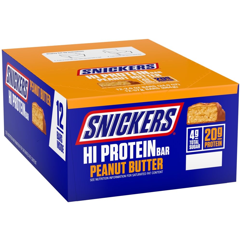 SNICKERS Hi Protein Bar - arašídové máslo & karamel, 2.0 oz, balení 12, vysoký protein, zdravé pro dospělé