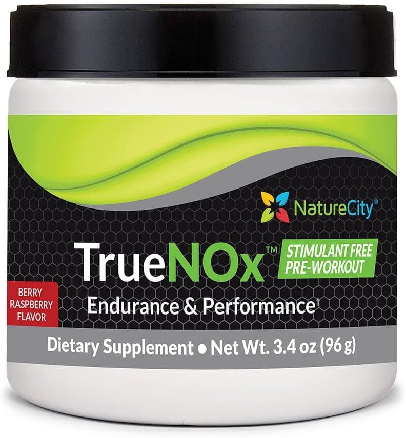 NatureCity True-NOx Nitric Oxide Supplements for Men and Women - Pre- Workout Booster Powder ft. Nitrosogin L- Arginin, Peak ATP, & Beetroot Juice Nitric Oxide Powder - Gluten Free, Keto, Non _ GMO