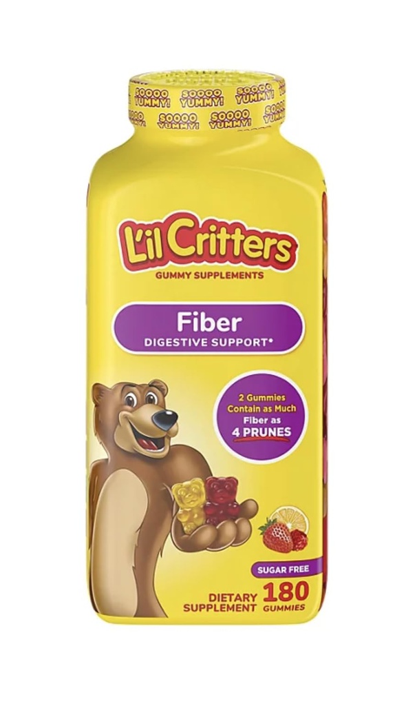 L 'il Critters Fiber Gummies, Cukr zdarma, 180 Počet