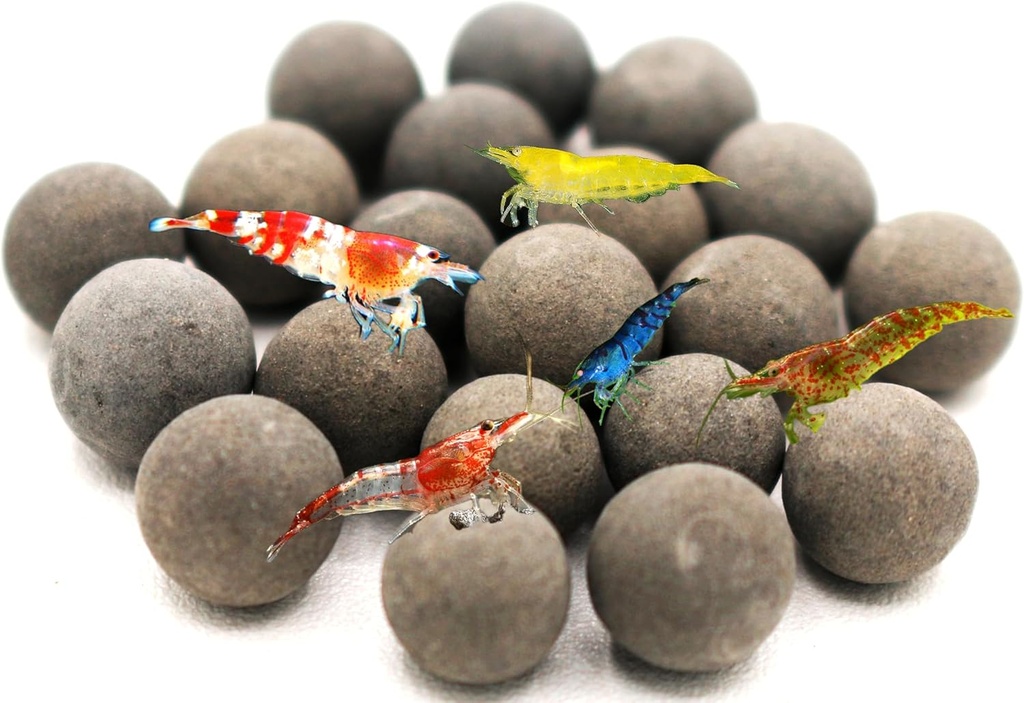 Awesome Industries Betta & Shrimp Tourmaline Mineral Balls Aquarium Water Conditioner Více než 30 prvků zlepšuje kvalitu vody, pH bilance, zdraví, barva a chov (20 Pack Regular)