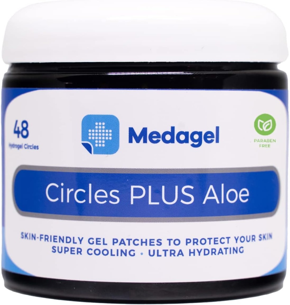 Circles Plus Aloe, Paraben Free Hydrogel Pads, Blistrová prevence, Okamžité chlazení a uklidnění pro ošetřovatelské bolesti, Bug Bites, Blistry, Menší Burns & Chafing, 48 Kruhové Pads
