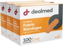 Dealmed Sterilní flexibilní adhezivní náplasti - 1x3 Inch - 100 / Box - 3 Boxy - Dýchací páska první pomoci - měkká náplň pro lékařské, nouzové kity a kliniku