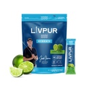 LivPur Electrolyte Drink Mix, Okamžitá hydratace prášek s vitamínem C, B6, B12 & Essential aminokyseliny pro podporu svalů a imunitní zdraví, Sportovní Essentials, Cool Lime Flavor, 15 Stick Packs