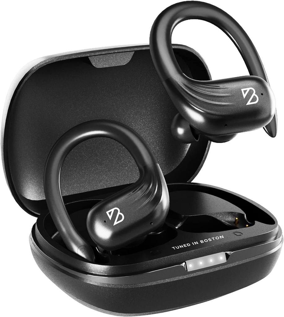 Back Bay Audio Runner 60 Bezdrátové běžící sluchátka, 80 hodinová dlouhá baterie život přes ucho s EarHooks, Wrap kolem sluchátek bezdrátové Bluetooth sluchátka s mikrofonem, sluchátka v uších sluchátka