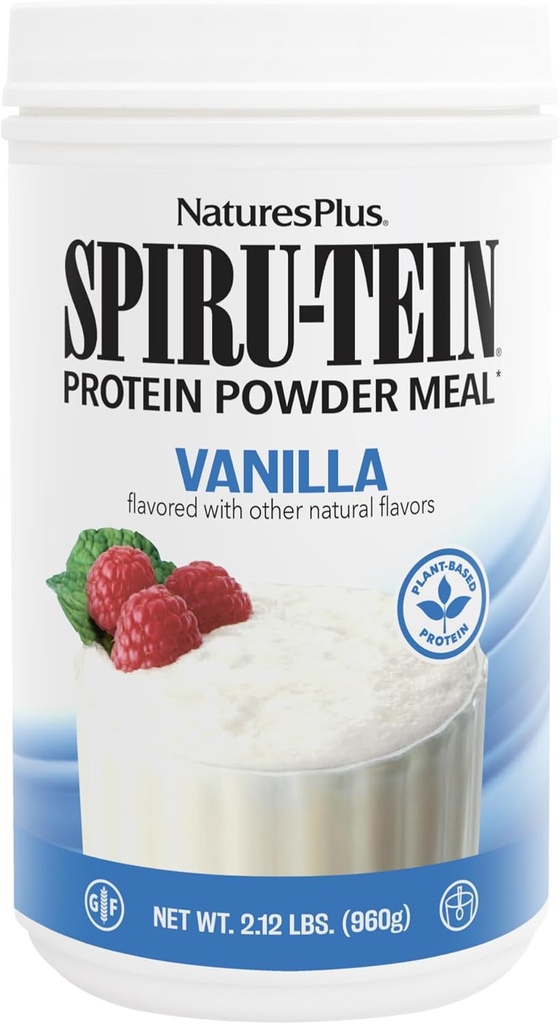 NaturesPlus SPIRU-TEIN, Vanilla - 2,12 liber, balení po 3 librách - Sirulina Protein Powder - Vitamíny a minerály pro energii - Vegetariánské, Gluten Free - 96 Celkem