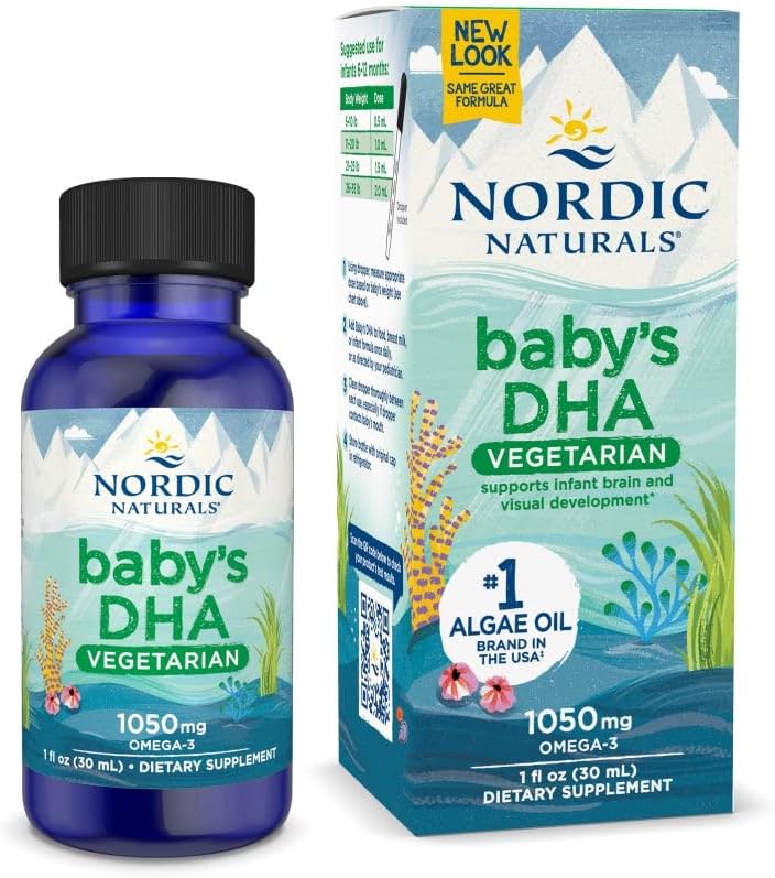 Nordic Naturals Baby 's DHA Vegetarian, Neochucené - 1050 mg Plant- based Omega- 3-1 oz - Podporuje vývoj mozku a vize u dětí - Non- GMO, Vegan - 15 Služeb