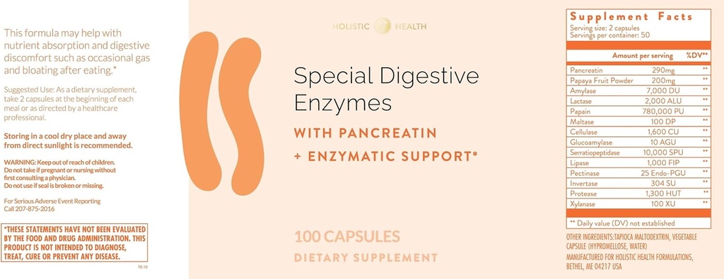 holistické zdraví speciální trávicí enzymy 100 Kapsle