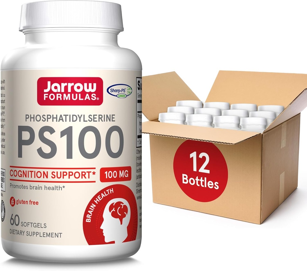Jarrow Dispersas PS100 Fosfatidylserine 100 mg, dodatek stravy pro podporu zdraví a rozpoznávání mozku, 60 Softgels, 20-60 Day Supply, balení 12