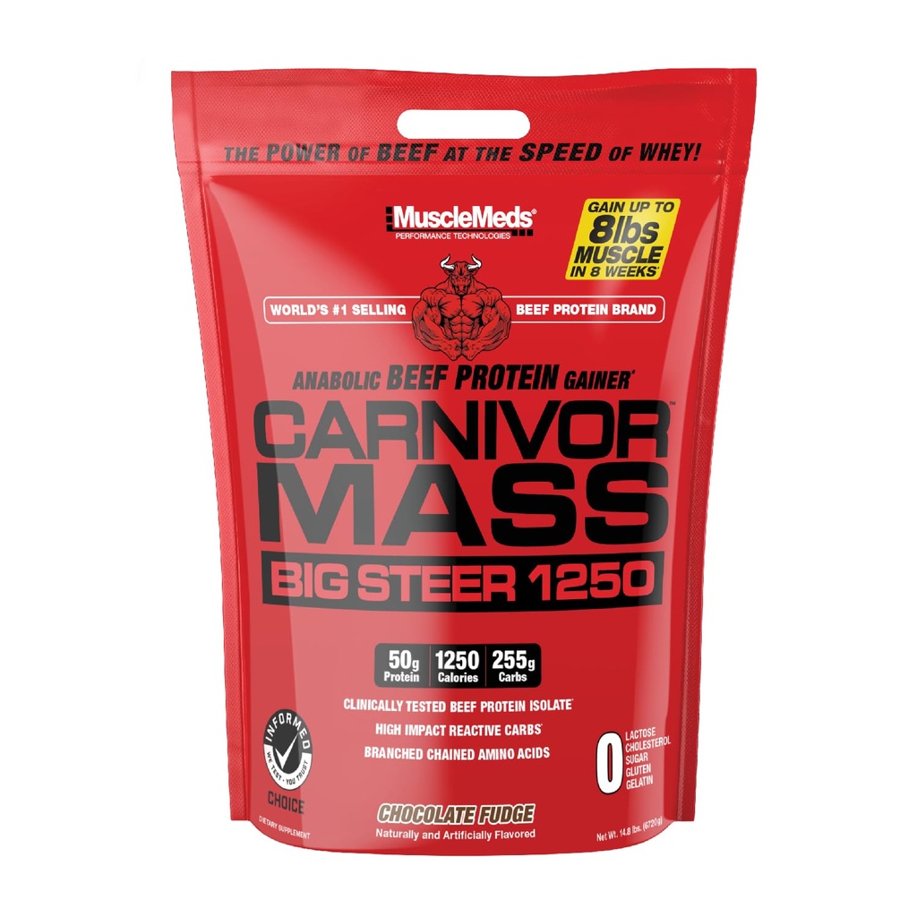 MuscleMeds Carnivor Mass Chocolate Big Steer 1250, 15 Lb (Balení květen Vary)