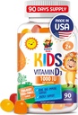 SUNNY SAM Vitamin D3 Gummies 1000 IU pro děti a dospělé - Imunitní podpůrné žvýkačky s přírodními příchutí - Vegetariánské, želatinové-volné imunitní podpůrné vitamíny pro děti