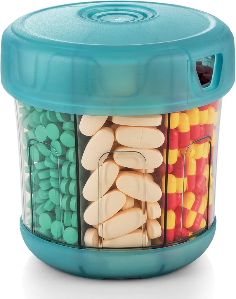 Extra velký doplněk Pořadatel s XL 7 Velké kompartmenty, TPU Soft Lid snadné zatížení a používat Pill Dispenser, 1 měsíc Jumbo Vitamin Holder Medicine Storage