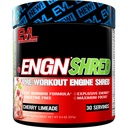 EVL Ultimate Pre Workout Powder - Termogenní spalovač tuků Předcvičení Powder Drink pro prodloužení energie Focus a Stamina - ENGN Shred Intense Fat Burning Creatine Free Preworking Drink - Cherry Limeade