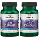 Swanson Premium Značka Extra Síla Zinek Pikolinát - Body Preferred Form Imunitary Health Capsules - 50 mg na tobolku - 60 Kapsle, Balení po 2