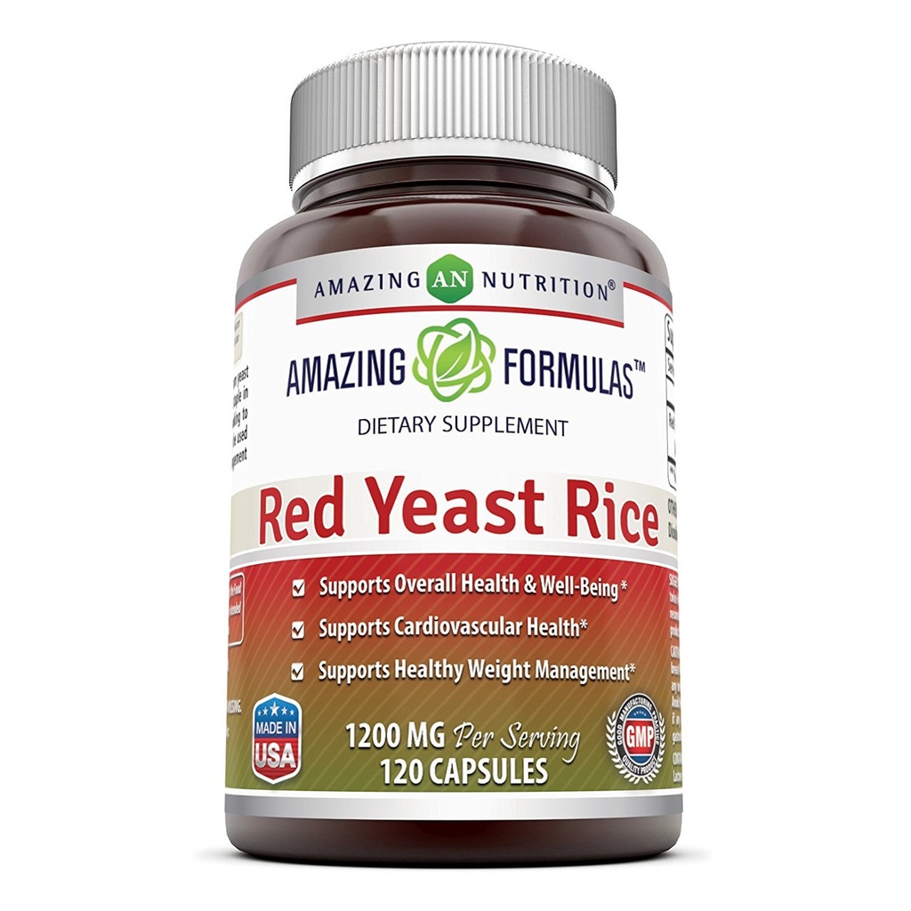 Amazing Appendias Red Yeast Rice 1200mg Per Serving Capsules Supplementary 124; Non-GMO CLANE124; Gluten Free CLANE124; Made in USA (1 balení, 120 Počet)