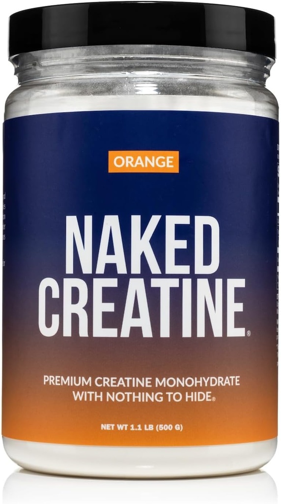 NAKED čisté mikronizované oranžové stvoření Monohydrát - 36 Servings - 500 Grams, 1.1Lb Bulk, Vegan, Non- GMO, gluten zdarma, Soy zdarma. Podpora silné zisky, žádné přísady