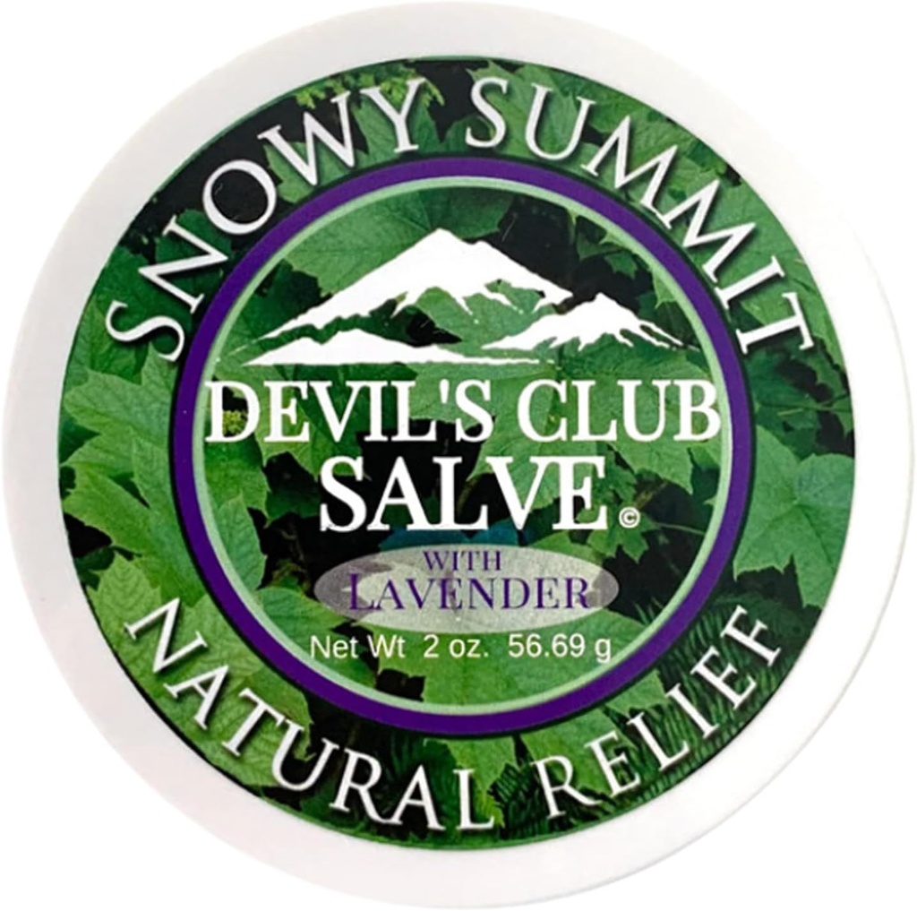 Snowy Summit Aljaška Devil 's Club Lavender Salve - Ručně vyrobený pleťový mast s levandulí - Přírodní svalovina s Premium, Odpovědně Sourced Plant Materials - Made in USA - 2 oz