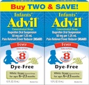 Advil Liquid Pain Reliever and Baby Fever Reducer, Infant Ibuprofen Bary Free Pain Relief and Fever Medicine, White Grape - 0.5 Fl Oz (2 Pack)