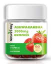 Příroda 's Key Ashwagandha Gummies, 3000mg High Potency Ashwagandha Root Extract with Vitamin D2, Stress, Calm Mood & Cognition, pro muže a ženy, Jahodová příchuť (60 Počet balení po 1)