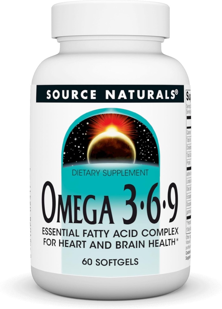 Zdroj Naturals Omega 3-6-9, esenciální komplex mastných kyselin pro zdraví srdce a mozku * - 60 Softgels
