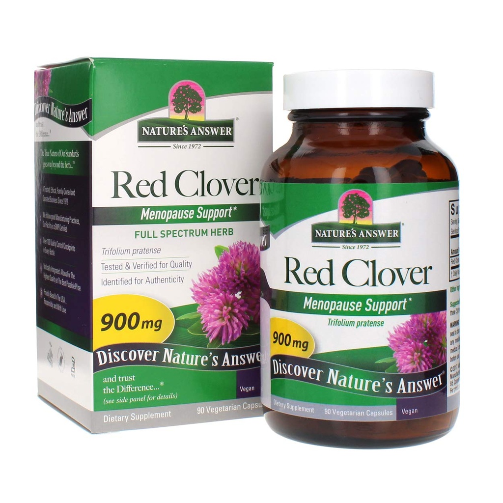 Příroda odpověď Red Clover Trifolium Pratense Full Spectrum Herb Natural Vegarian High Power Dietní doplňky Ideální pro Menopauze (90 Kapsle)