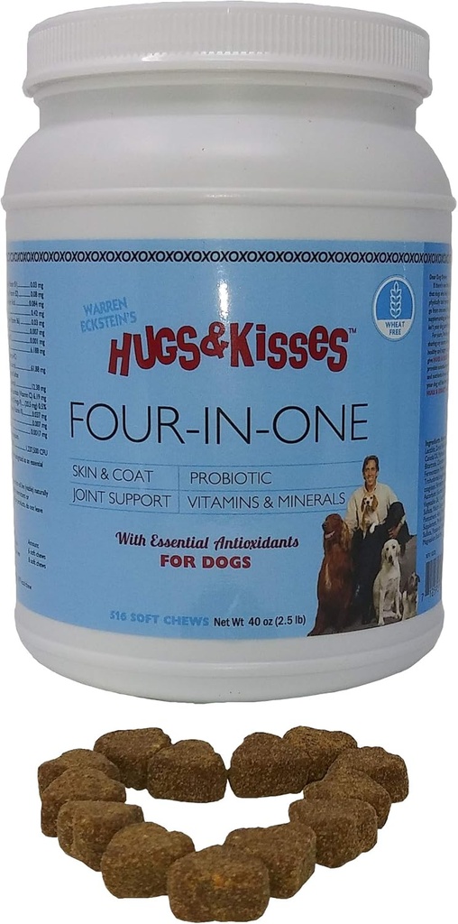 HUGS & KISSES Warren Eckstein 's Four- in- One Dog Vitamin Mineral Supplement Paper