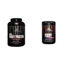 Zvířecí 100% syrovátkový protein prášek - syrovátka směs pro před- nebo post- workout, Recovery & Fury Pre Workout prášek doplněk pro energii a focus 5g BCAA 350mg kofeinový oxid dusičný
