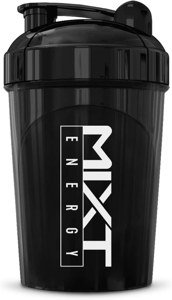 MIXT Energy Shaker Bottle, 16 oz. Láhev Shaker, BPA Free & Lid Mixing Technology (16 oz, Black)