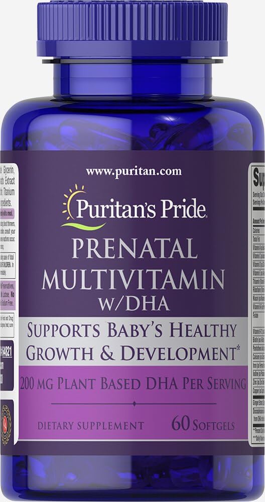 Prenatal Multivitamin s DHA, podporuje růst a vývoj dítěte * *, 60 Softgels, podle Puritan 's Pride ®