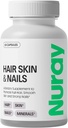 Nuray vlasy, kůže a nehty Vitamíny - Biotin, kolagen & Hyaluronic Acid - Pokročilý růst vlasů dodatek - Podpory Krása, kůže Radiance, & Nail Síla - s vitaminem B Komplex - 60 Kapsle