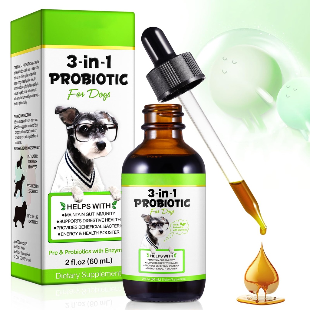 Probiotika pro psy Psí 3- in-1 Psí Probiotika Psí Probiotika pro stravovací podporu, Psí Probiotické doplňky Pet Probiotika pro psy