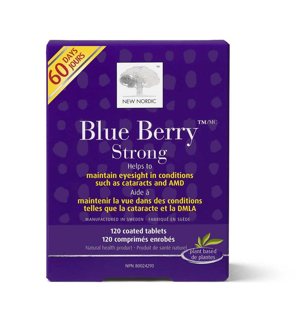NOVÝ NORDIC Blue Berry Eye Vitamin Lutein dodatek se zinkem, podporuje makulární pigmentaci, funkce očí a vidění, 60 tablet (balení po 1)