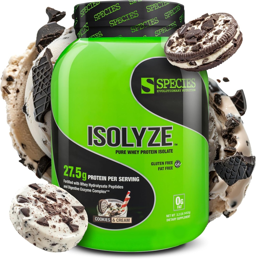 Druh Nutriční izolace syrovátkový prášek, 100% syrovátkový izolát pro budování svalů, 27,5g protein per Scoop, žádný cukr & nízký tuk (Cookies & Cream, 44 Servings)