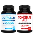 L Citrulline 3000mg dodatek (240 Počet) L Arginin & Nitric Oxide Pills - Tongkat Ali pro muže 1200mg 200 až 1 Extract - (120 Počet) Podpora síly, Drive & Athletic Performance - Vegan & USA Made