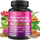 BMVVVOL Inositol Dodatek - Myo- Inositol a D-Chiro Inositol Ideal 40: 1 Poměr - Plus Berberine, Skořice, Ashwagandha + 5 Více - 90 Kapsle