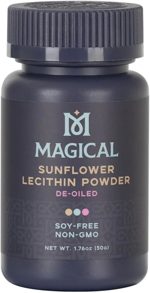MAGICKÝ BUTTER Slunečnicový Lecithin Powder - Soy- Free, Non- GMO, Vegan & Kosher máslo & Oil stabilizátor pro pečení a vaření, 1.76 oz