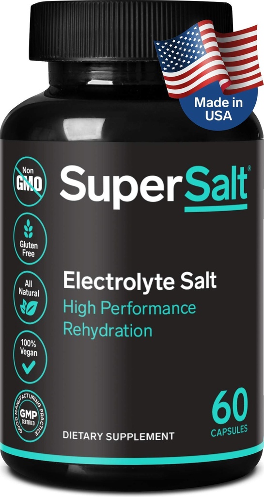 Keto Electrolyte dodatek, Slané náhradní tablety pro rychlou orální rehydrataci a po cvičení zotavení, hořčík, zinek, sodík, měď 124; 60 Kapsle 124; Stop noha křeče a obnovovací energie