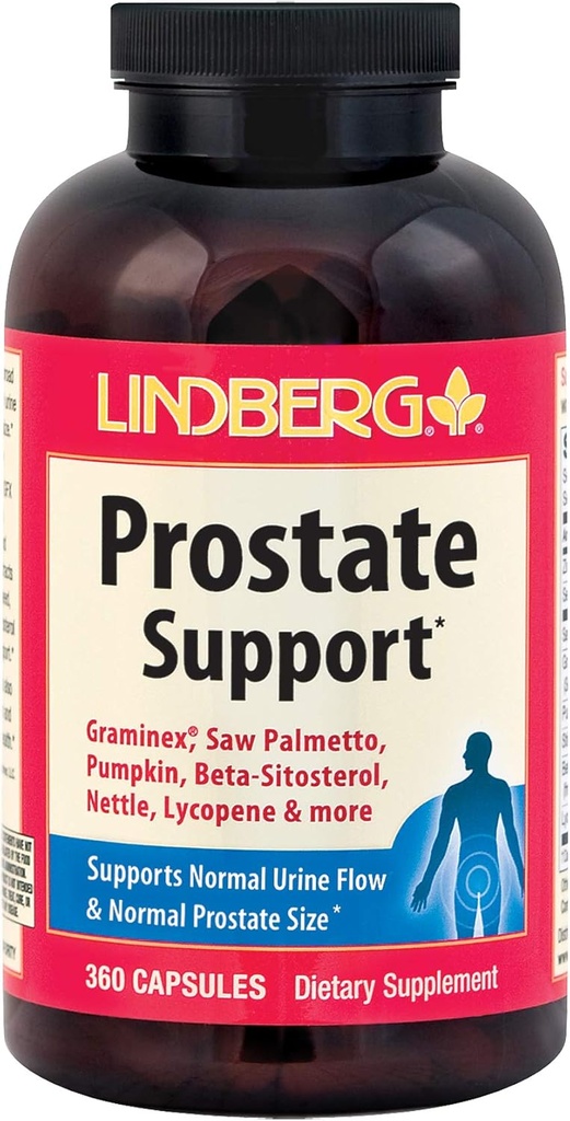 Lindberg Prostate Support * - s Graminex, Saw Palmetto, Pumpkin, Beta- Sitosterol, Nettle, Lycopen a více (360 Kapsle)