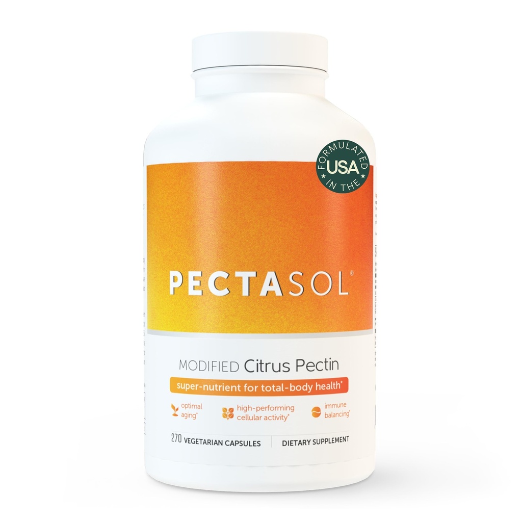 PectaSol Modifikované Citrus Pectin - 270 Kapsle - Total- Body Health Supplement na podporu srdce, imunitní systém, Zánět reakce a zdravé stárnutí + Udržovat zdravé Galectin-3 úrovně
