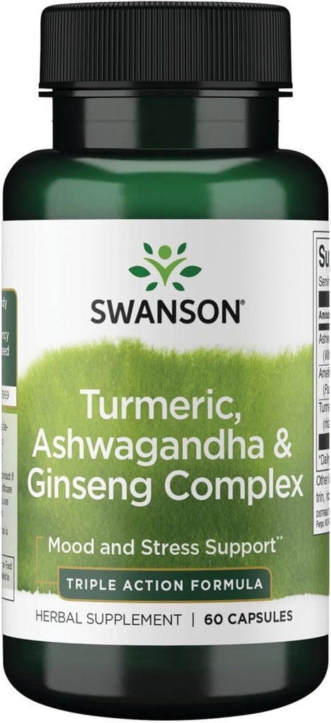 Swanson Full Spectrum Turmeric Ashwagandha & Ginseng Complex 60 Kapsle