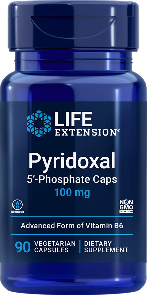 Life Extension Pyridoxal 5- Fosfát Caps 100 mg P5P, 90 Veg Kapsle - Advanced Vitamin B6 Dodatek