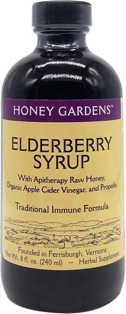 Honey Garden APIARIES Apiterapie Honey Elderberry Extract, 8 FZ