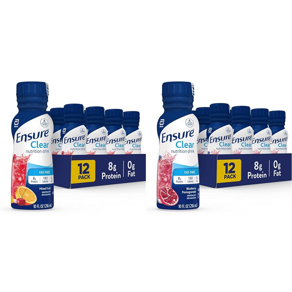 Zajistit Čirý nutriční nápoj, 0g tuk, 8g protein, smíšené ovoce a borůvkové granátové aroma, 10 Fl Oz, balení po 12