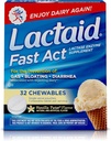 Lactaid Fast Act Lactosa Intolerance Chewables with Lactase Enzymes, Vanilla Twist, 32 Pks of 1-ct.