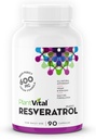 Plantvital Resveratrol 600mg - 90 Vegan Resveratrol Kapsle - Vysoká čistota Trans Resveratrol Dodatek - Antioxidant - Non- GMO, gluten- bez