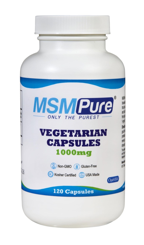 KALA ZDRAVOTNÍ MSMPure MSM Vegetariánské kapsle - 1 000 mg US- Sourced MSM per Capsule for Joint Health, Skin Reparity, Vlas & Podpora nehtů - 120 Počet, Organic Sulfur