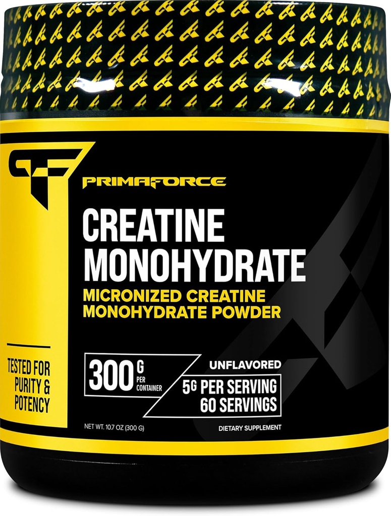 Primaforce Creatin Monohydrát Prášek, 300 Grams - Mikronizované, gluten zdarma, Non- GMO